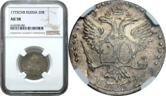 Collection of russian coins
Rosja, Catherine II. 20 Kopek (kopeck) 1772 СПБ, Petersburg NGC AU58 

Bardzo ładny egzemplarz z widocznym blaskiem men...