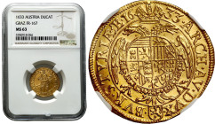 World coins 
Austria. Ferdinand II (1619-1637). Ducat (Dukaten) 1633, Graz NGC MS63 - BEAUTIFUL and RARE 

Aw: Opancerzona i ukoronowana postać Fer...