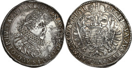 World coins 
Austria. Ferdinand II (1619-1637). Taler (thaler) 1631, Kremnica 

Aw.: Popiersie władcy w prawo. Napis w otoku: FERDINAND D G R O I S...