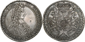 World coins 
Austria. Olomouc (bishopric) Karl III von Lothringen (1695-1710) Taler (thaler) 1705, Kromeriz 

Aw.: Popiersie w prawo z długą peruką...