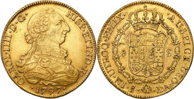 World coins 
Chile. Charles IV (1791-1808). 8 Escudo 1797 So-DA, Santiago 

Aw.: Popiersie władcy w prawo, w otoku: CAROL IIII D G - HISP ET IND R ...
