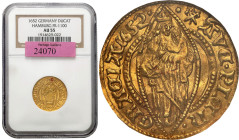 World coins 
Germany, Hamburg - city. Ducat (Dukaten) 1652 NGC AU55 

Aw.: Madonna z Dzieciątkiem, w otoku: AVE PLEN GRACIARw.: Madonna z Dzieciątk...