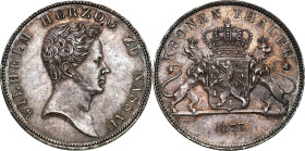 World coins 
Germany, Nassau. William (1816-1839). Taler (thaler) 1833, Wiesbaden - BEAUTIFUL 

Aw.: Popiersie w prawo, legenda otokowa: WILHELM HE...