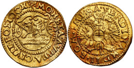 World coins 
Germany, Rostock - City. Ducat (Dukaten) 1632 - RARE 

Aw.: Herb miejski z gryfem, po bokach data 16-32, w otoku: MONETA&nbsp; AVREA C...
