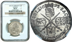 World coins 
Germany. Saxony. Johann Geroge IV (1691-1694) 1/3 Taler (thaler) a 1692, Dresden NGC MS63 (MAX) 

Najwyższa nota gradingowa na świecie...
