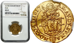 World coins 
Hungary. Matthias II (1608-1619). Ducat (Dukaten) 1617 KB, Kremnica NGC MS63 (MAX) - EXCELLENT 

Aw.: Stojący cesarz w zbroi, legenda ...