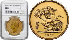 World coins
Great Britain. George VI (1936-1952). 5 POUNDS 1937 PROOF - RARITY NGC PF63

Największy nominał ze złotego zestawu koronacyjnego Jerzeg...