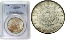 Poland II Republic - coins
II RP. 10 zlotych 1938 Pilsudski PCGS MS64 - RARE YEAR 

Znacznie rzadszy rocznik w wyśmienitym stanie zachowania.Awers ...