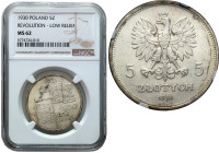 Poland II Republic - coins
II RP. 5 zlotych 1930 Sztandar NGC MS62 

Moneta wybita na 100-lecie Powstania Listopadowego.Wspaniale zachowany, mennic...