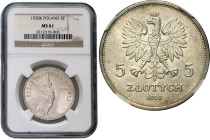 Poland II Republic - coins
II RP. 5 zlotych 1928 Nike (ze znakiem) NGC MS61 - BEAUTIFUL 

Wariant ze znakiem mennicy przy stopie Nike.Piękny egzemp...