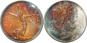 Poland II Republic - coins
II RP. 5 zlotych 1928 Nike (ze znakiem) - BEAUTIFUL 

Aw.: Po środku godło: orzeł ukoronowany koroną otwartą, po obu str...