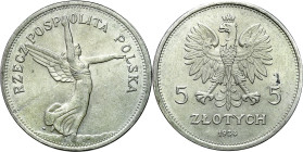 Poland II Republic - coins
II RP. 5 zlotych 1928 Nike ze znakiem mennicy 

Wariant ze znakiem mennicy przy stopach Nike.Menniczej świeżości sztuka ...