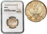 Poland II Republic - coins
II RP. 2 zlote 1924 Paryż NGC MS63 - BEAUTIFUL 

Wspaniale zachowana moneta z intensywnym połyskiem menniczym i piękną, ...