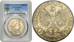 Probe coins of the Second Polish Republic
PROBE / PATTERN silver 10 zlotys 1933 Sobieski, mirror stamp PCGS SP61 (MAX) 

Najwyższa nota gradingowa ...