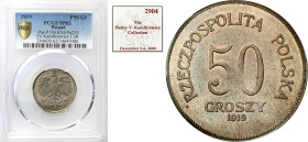 Probe coins of the Second Polish Republic
PROBE / PATTERN nickel 50 Grosz (Groschen) 1919, ex Faruk, ex Karolkiewicz collection - UNIKAT - PCGS SP62 ...