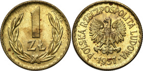 PROBE coins of the Polish Peoples Republic - brass
PRL. PROBE / PATTERN brass 1 zloty 1957 - ONLY 100 pieces 

Bardzo rzadka próbna moneta wybita w...