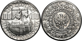 PROBE coins from the Polish Peoples Republic - Nickel
PRL. PROBE / PATTERN Nickel 100 zlotych 1960 - Mieszko i Dąbrówka (rant gładki) 

Poszukiwana...