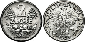 PROBE coins from the Polish Peoples Republic - Nickel
PRL. PROBE / PATTERN Nickel 2 zlote 1959 Jagody - RARE 

Jedna z najbardziej poszukiwanych pr...