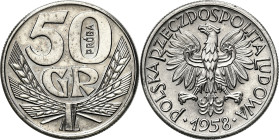 PROBE coins from the Polish Peoples Republic - Nickel
PRL. PROBE / PATTERN Nickel 50 Grosz (Groschen) 1958 

Poszukiwana próba niklowa.Piękny, menn...