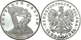 Polish collector coins after 1949
III RP. 200.000 zlotych 1990 F. Chopin Duży Tryptyk 

Moneta o wadze ponad 155 gramów i średnicy 65 mm. Moneta z ...