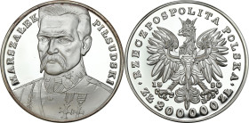 Polish collector coins after 1949
III RP. 200.000 zlotych 1990 J. Pilsudski Duży Tryptyk 

Moneta o wadze ponad 155 gramów i średnicy 65 mm. Moneta...