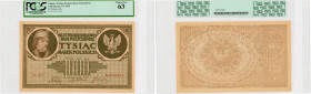 Banknotes
1.000 marek polskich 1919 - seria AD - PCGS 63 

Znak wodny w kształcie plastra miodu. Wyśmienicie zachowany egzemplarz w gradingu PCGS z...