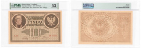 Banknotes
1.000 marek polskich 1919 seria M, PMG 53 

Widoczny znak wodny „plaster miodu”. Rzadki i ceniony banknot, zwłaszcza w takim stanie zacho...