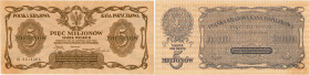 Banknotes
5.000.000 marek polskich 1923 - seria B - RARITY R5 - BEAUTIFUL 

Dziurka po szpilce, ale banknot pięknie zachowany. Rzadka pozycja w tym...
