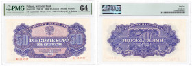 Banknotes
50 zlotych 1944 seria AC – OBOWIĄZKOWYM - PMG 64 – RARITY 

Banknot o wspaniałej prezencji, doceniony przez PMG wysoką notą 64.Banknoty w...