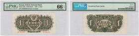 Banknotes
1 zloty 1944 seria XO - OBOWIĄZKOWYM, PMG 66 EPQ 

Piękny egzemplarz w gradingu z wysoką notą PMG 66 z dopiskiem EPQ oznaczającym wyjątko...