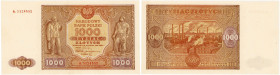 Banknotes
1.000 zlotych 1946, seria A - RARITY R5 

Bardzo rzadka odmiana z kropką po serii. Złamanie w pionie. Papier sztywny.Lucow 1171g (R5); Mi...