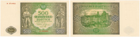 Banknotes
500 zlotych 1946 seria A 

Ugięcie w pionie, przechodzące w złamanie. Papier świeży. Rzadszy banknot.Lucow 1159 (R4), Miłczak 121a
More ...