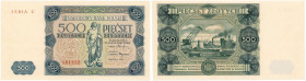 Banknotes
500 zlotych 1947 seria C 

Złamanie w pionie. Papier sztywny.Rzadsza pozycja już w tym stanie zachowania. Lucow 1229 (R4); Miłczak 132a
...