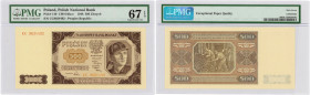 Banknotes
500 zlotych 1948 seria CC, PMG 67 EPQ (2 MAX) 

Wspaniale zachowany egzemplarz doceniony drugą najwyższą notą w gradingu PMG. Dodatkowy d...