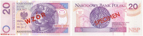 Banknotes
20 zlotych 1994 SPECIMEN - seria AA 0000000 - Nr. 1628 - RARITY 

Egzemplarz w emisyjnym stanie zachowania.Lucow 1568 (R4); Miłczak 197Wa...