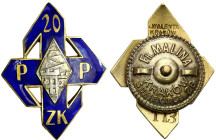 Decorations, Orders, Badges
II Republic of Poland. Badge of the 20th Cracow Region Infantry Regiment, Cracow / Krakow 

Odznak w kształcie stylizow...