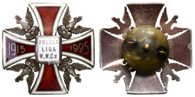 Decorations, Orders, Badges
II Republic of Poland. Badge, Polish Active Combat League - RARITY 

Odznaka w kształcie równoramiennego krzyża, pokryt...