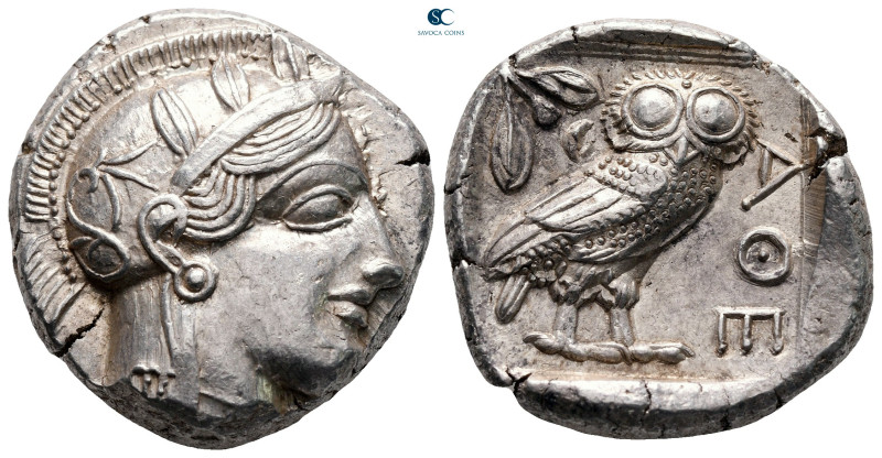 Attica. Athens circa 454-404 BC. 
Tetradrachm AR

26 mm, 17,20 g



extre...