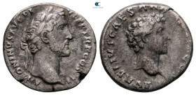 Antoninus Pius with Marcus Aurelius, as Caesar AD 138-161. Rome. Denarius AR