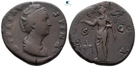 Diva Faustina I AD 140-141. Rome. Sestertius Æ