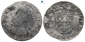 France. Nassau. Guillaume-Henri de Nassau AD 1650-1702. 1/12 Ecu