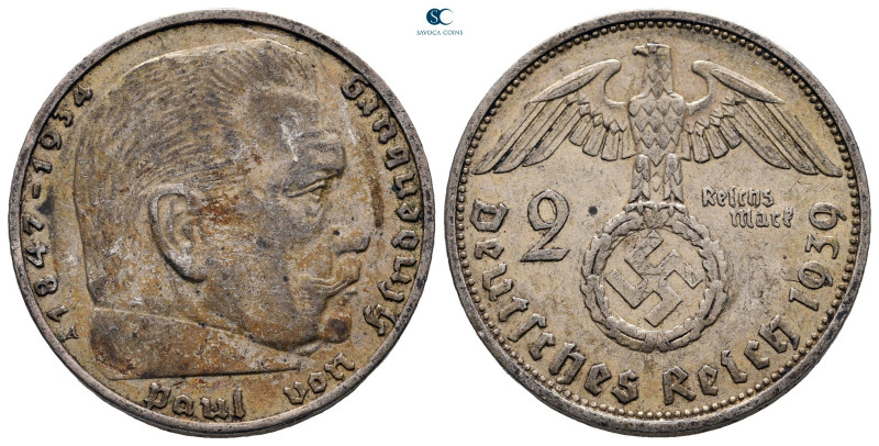Germany. AD 1933-1945.
2 Reichsmark 1939 A

25 mm, 8,03 g



very fine