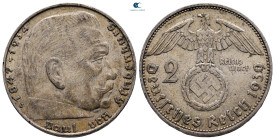 Germany.  AD 1933-1945. 2 Reichsmark 1939 J