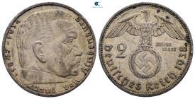 Germany.  AD 1933-1945. 2 Reichsmark 1938 A