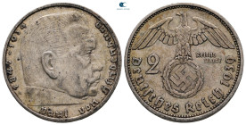 Germany.  AD 1933-1945. 2 Reichsmark 1939 A