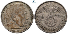 Germany.  AD 1933-1945. 2 Reichsmark 1938 A