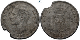 Spain. Alfonso XII AD 1874-1885. 5 Pesetas
