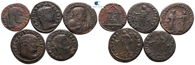 Lot of ca. 5 Folles (Maxentius, Maximianus Herculius, Maximinus II) / SOLD AS SE...