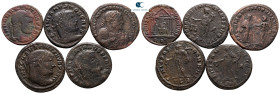 Lot of ca. 5 Folles (Maxentius, Maximianus Herculius, Maximinus II) / SOLD AS SEEN, NO RETURN!very fine
