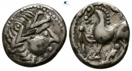 Eastern Europe. Imitation of Philip II of Macedon circa 200-0 BC. Circa 200-0 BC. "Kugelwange" type. Drachm AR